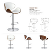 Chaise de bar design luxe - Blanc & bois